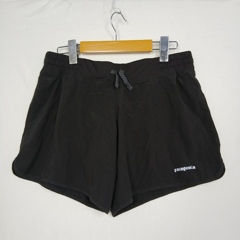 Patagonia Strider Running Shorts Black Womens Small Zipper Pocket Athletic